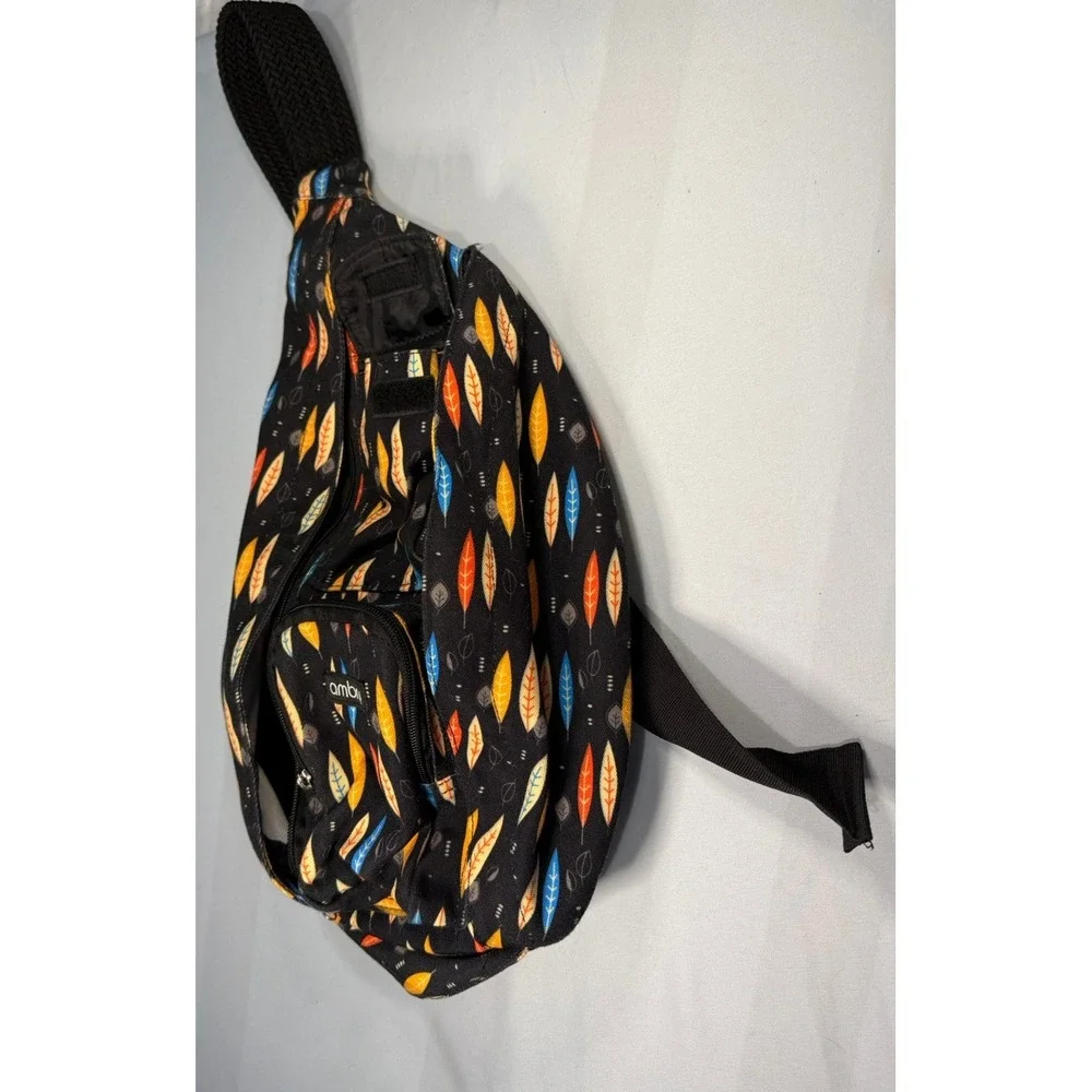 Ambry Rope Sling Bag Natural Cotton Canvas Adjustable Strap Compact Backpack